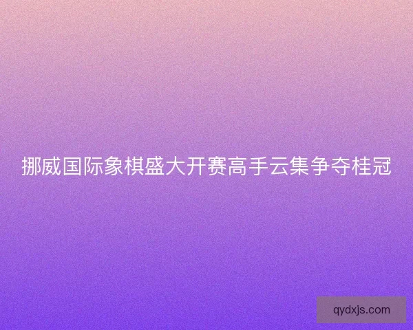 挪威国际象棋盛大开赛高手云集争夺桂冠