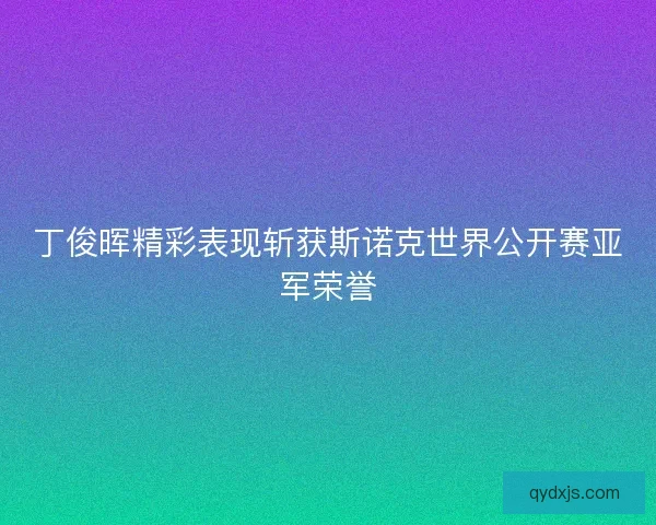 丁俊晖精彩表现斩获斯诺克世界公开赛亚军荣誉
